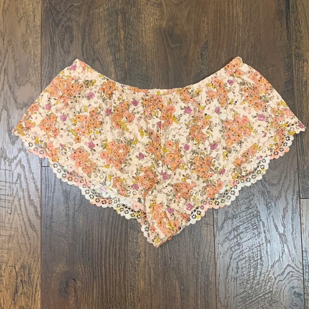 Victoria’s Secret Lace Floral Peach/Pink Pajama Shorts